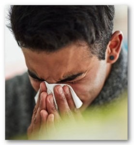 Person sneezing. 