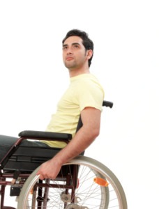 Man in a wheelchair.